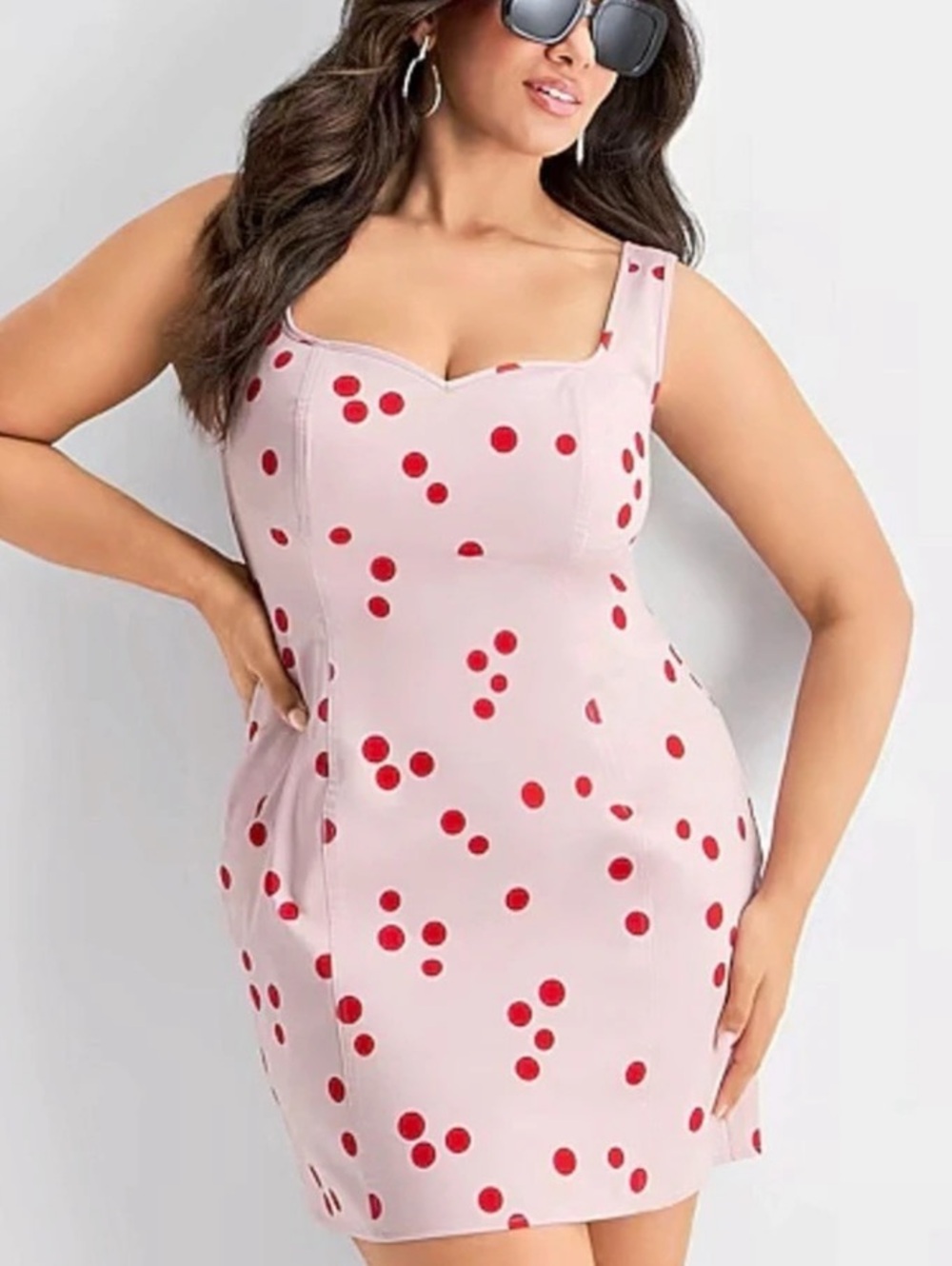 Polka Dot Mini Dress in Pink & Red Like New